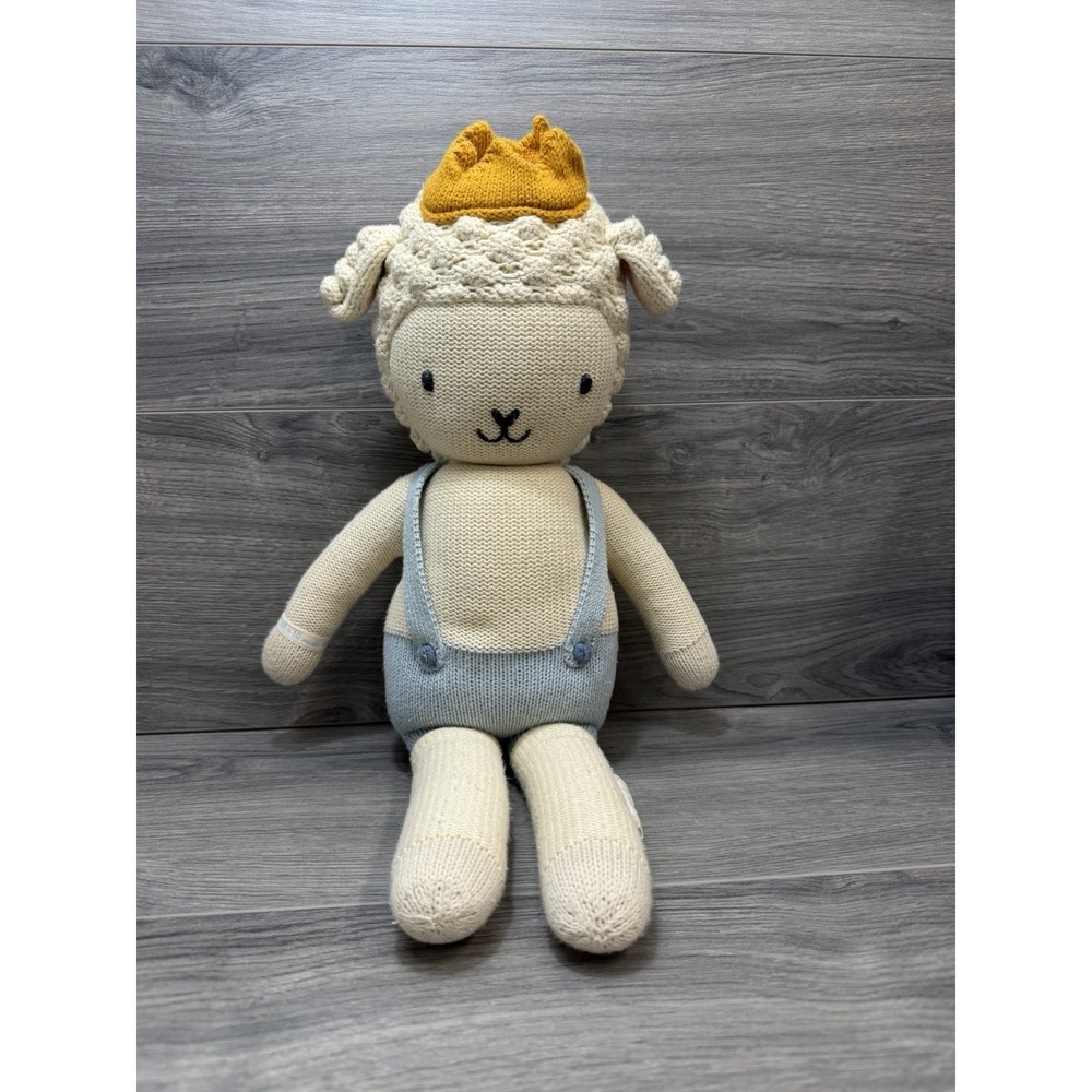 Cuddle + Kind Handmade Sebastian The Lamb 14" Plush Knit Baby Organic Toy